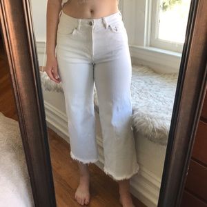 White denim culottes - high waist